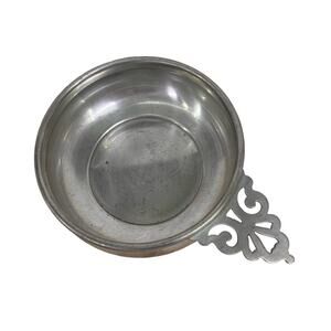 Vintage 50s 60s Empire Pewter Bowl Porringer Silver Dish Gothic Art Nouveau Cup